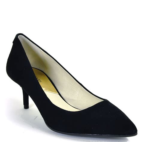 michael kors black zip up heels|Michael Kors kitten heel pump.